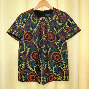 Burberry Brocade short sleeve blouse size 6